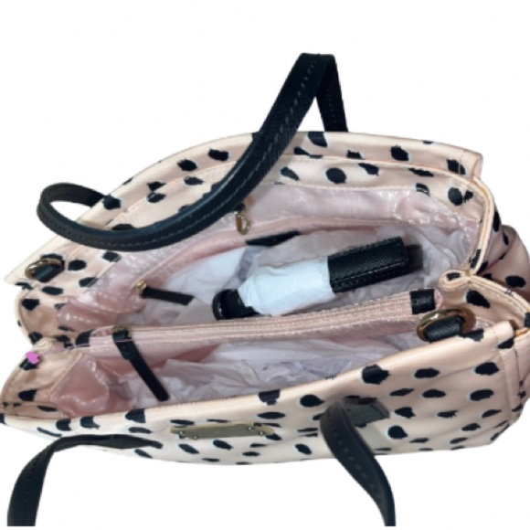 Kate Spade New York Loden Blake Avenue Flamingo Dot, Black/Pink Satchel NWOT - Picture 4 of 13